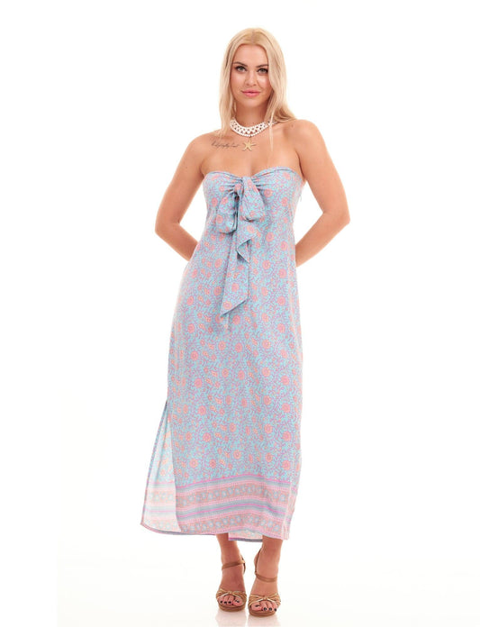 AMALFI DRESS - BLUE FLORAL - Woman Dress - Acqua Bonita
