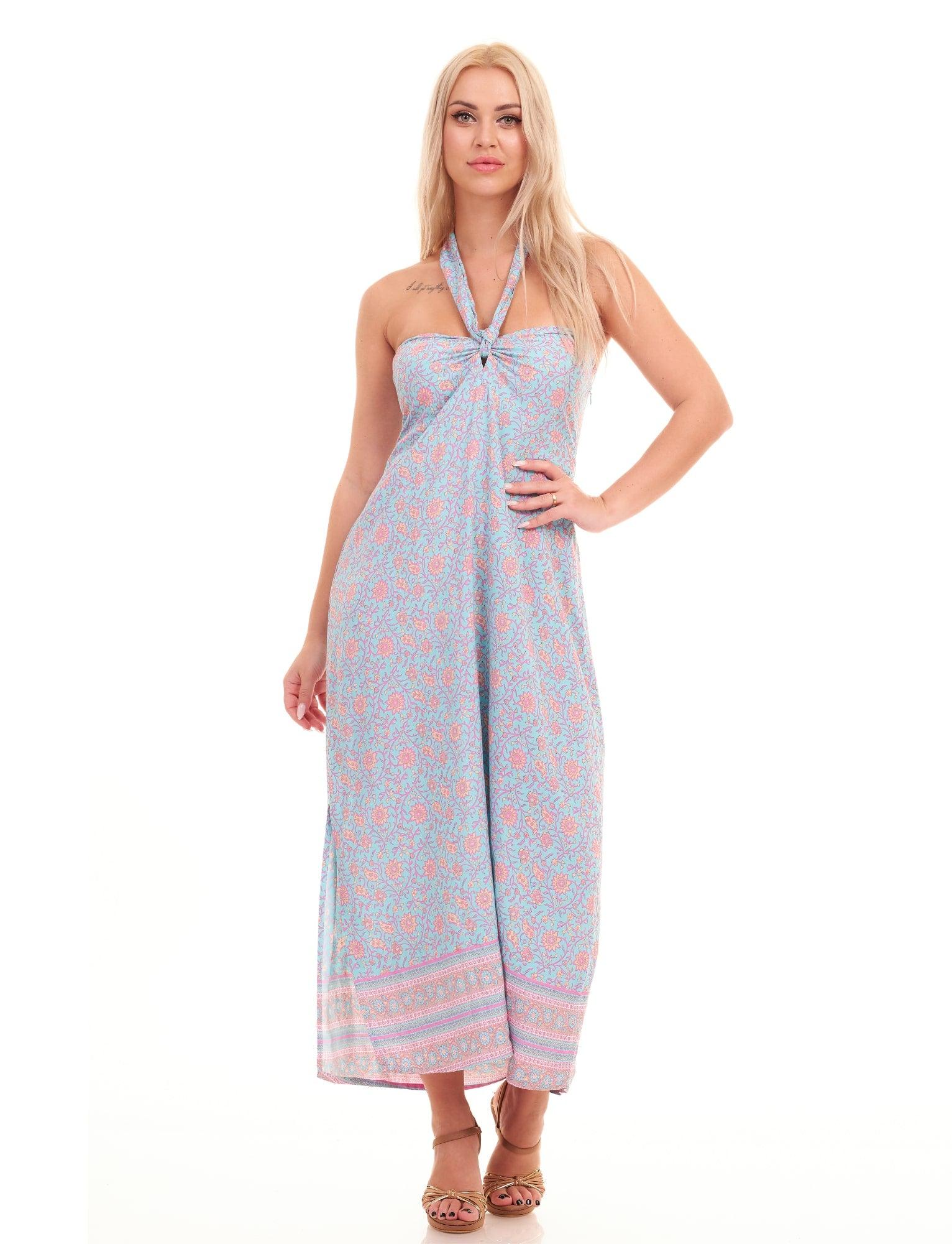 AMALFI DRESS - BLUE FLORAL - Woman Dress - Acqua Bonita