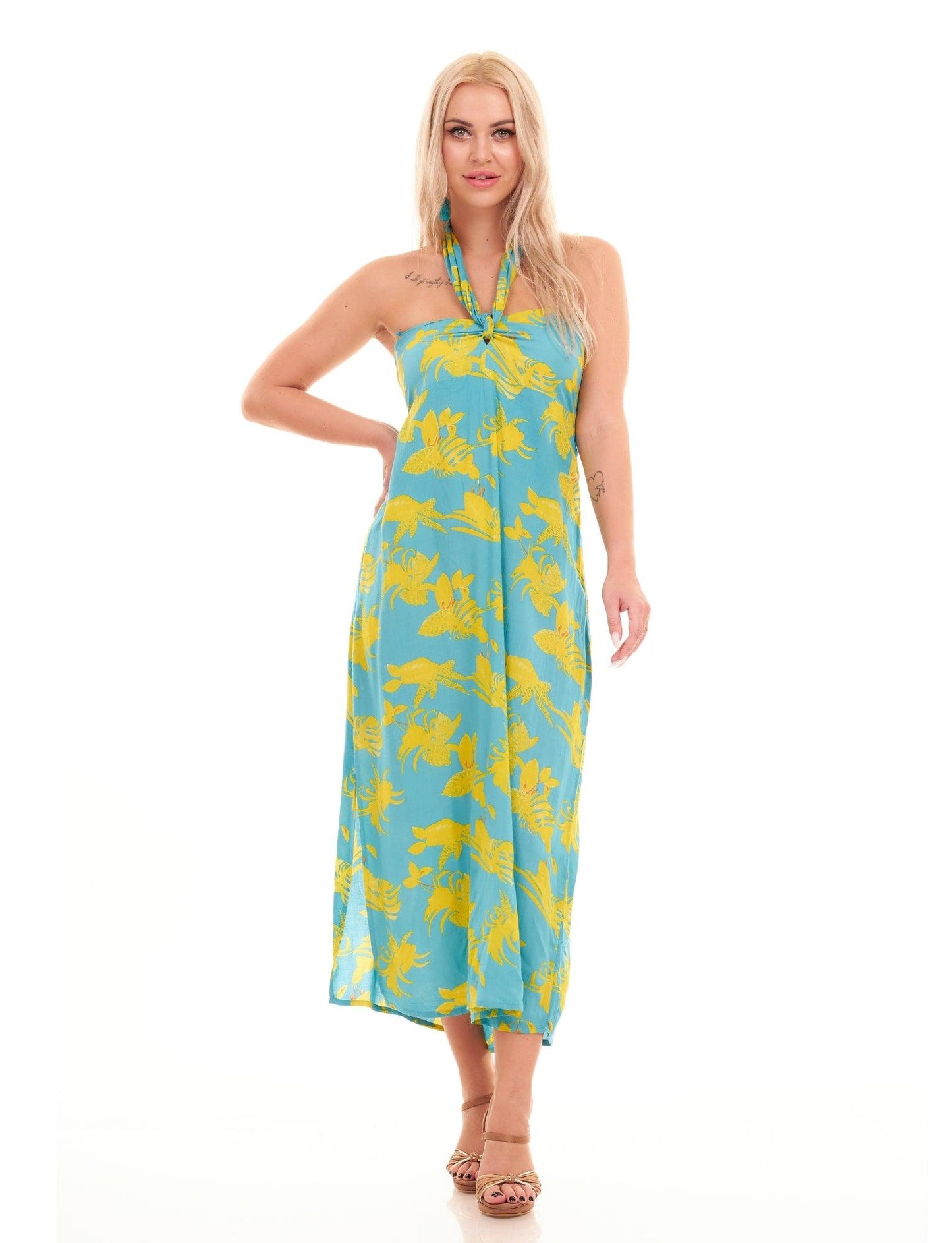 AMALFI DRESS - SUNFLOWERS - Woman Dress - Acqua Bonita