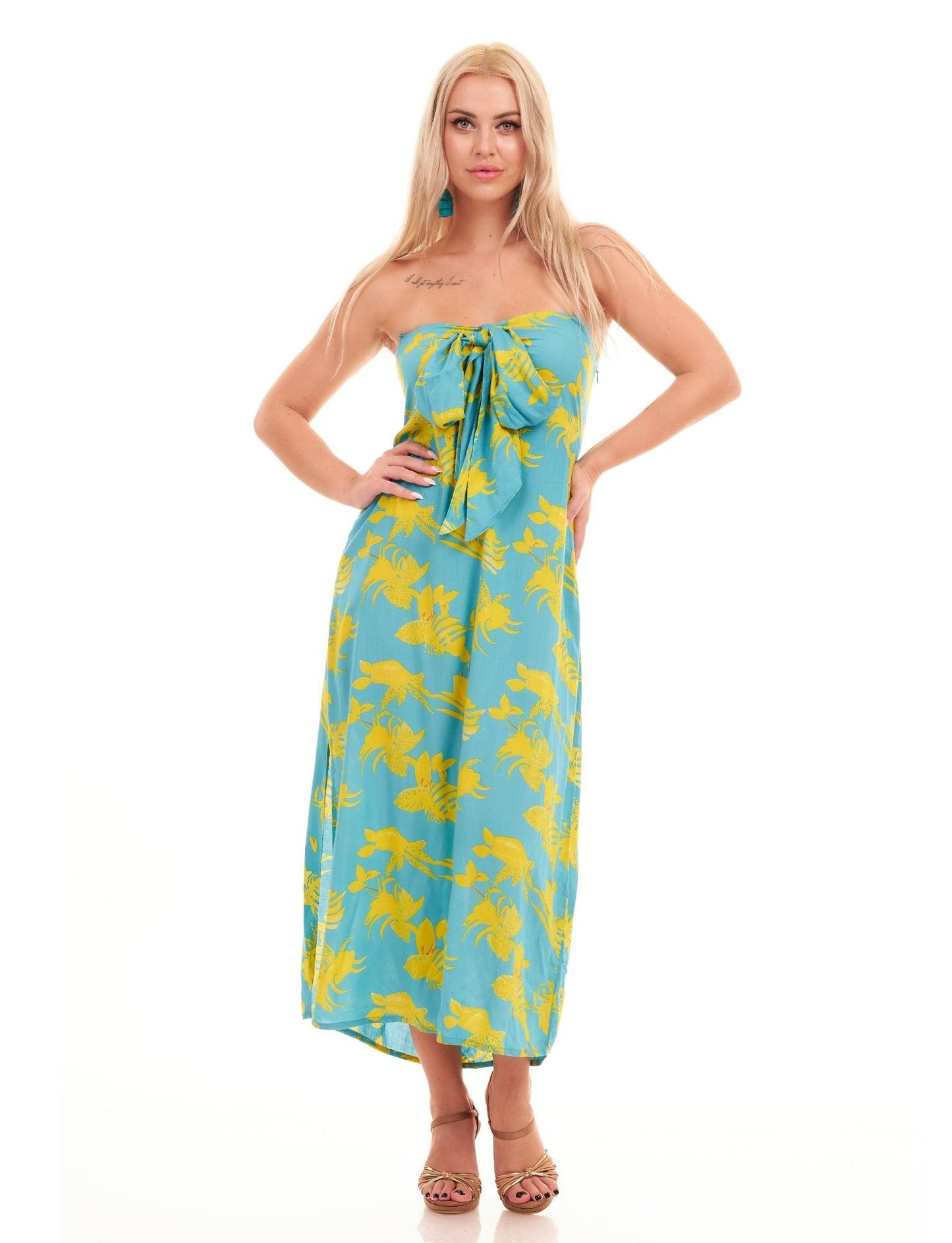 AMALFI DRESS - SUNFLOWERS - Woman Dress - Acqua Bonita