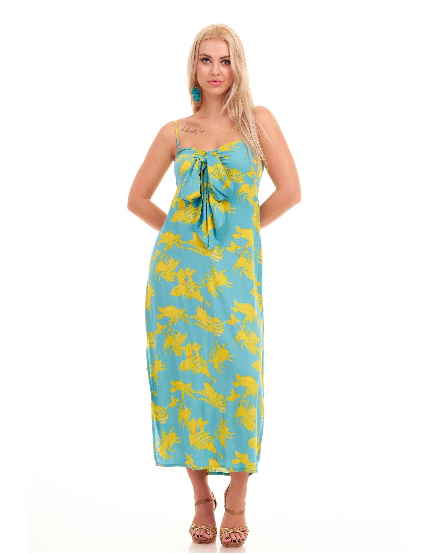 AMALFI DRESS - SUNFLOWERS - Woman Dress - Acqua Bonita