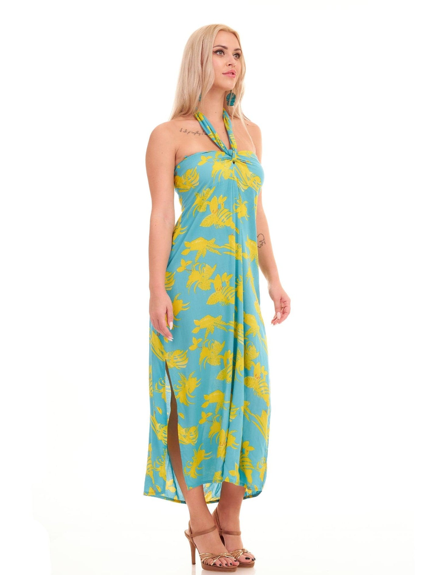 AMALFI DRESS - SUNFLOWERS - Woman Dress - Acqua Bonita