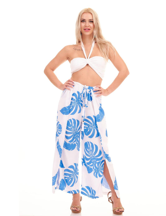PALAZZO PANTS - TROPICAL PRINT - Woman - Acqua Bonita