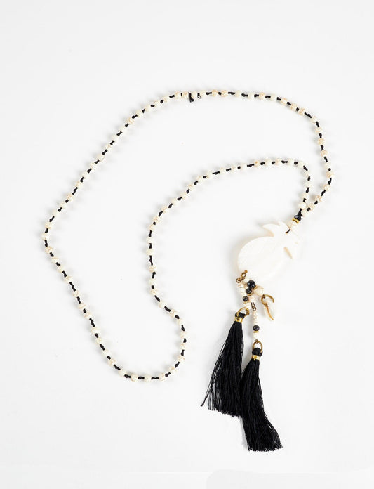 PINEAPPLE NECKLACE - BLACK TASSEL - Necklace - Acqua Bonita