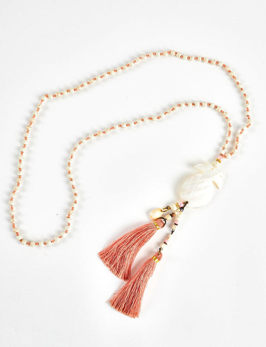 PINEAPPLE NECKLACE - PINK TASSEL - Necklace - Acqua Bonita