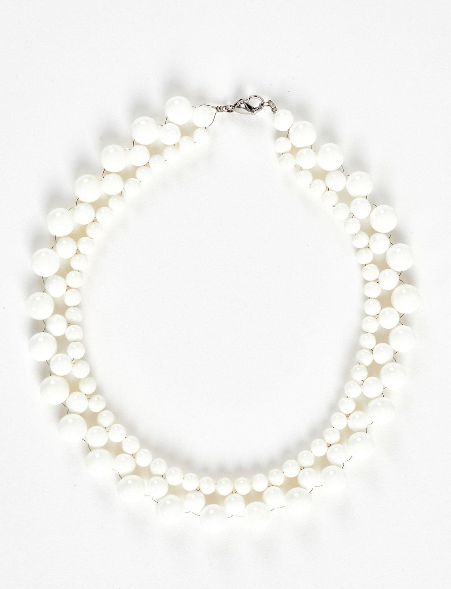 WHITE BEAD CHOKER NECKLACE - Necklace - Acqua Bonita