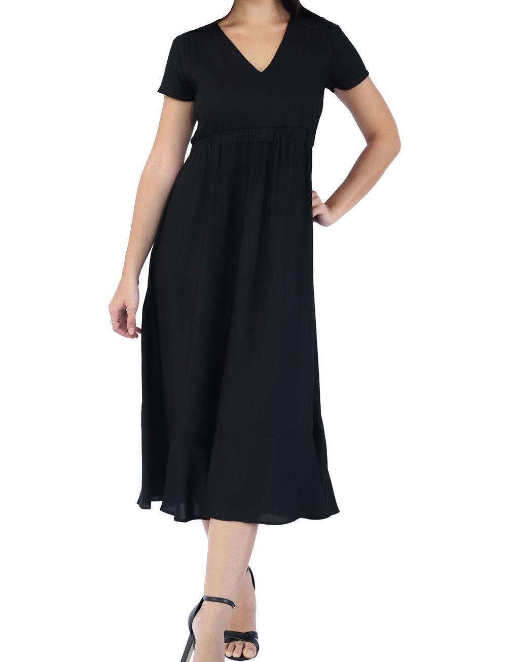 BLACK DRESS WITH BOW AT THE BACK - Woman - Acqua Bonita