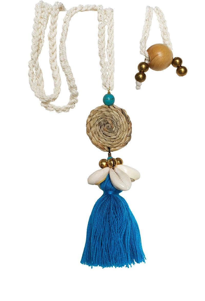 BLUE TASSEL NECKLACE - Woman - Acqua Bonita