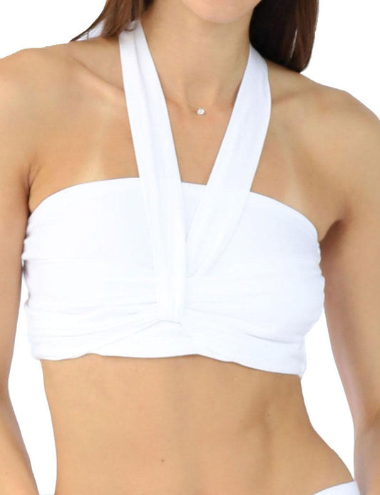 CROPPED WHITE HALTER TOP - Woman - Acqua Bonita