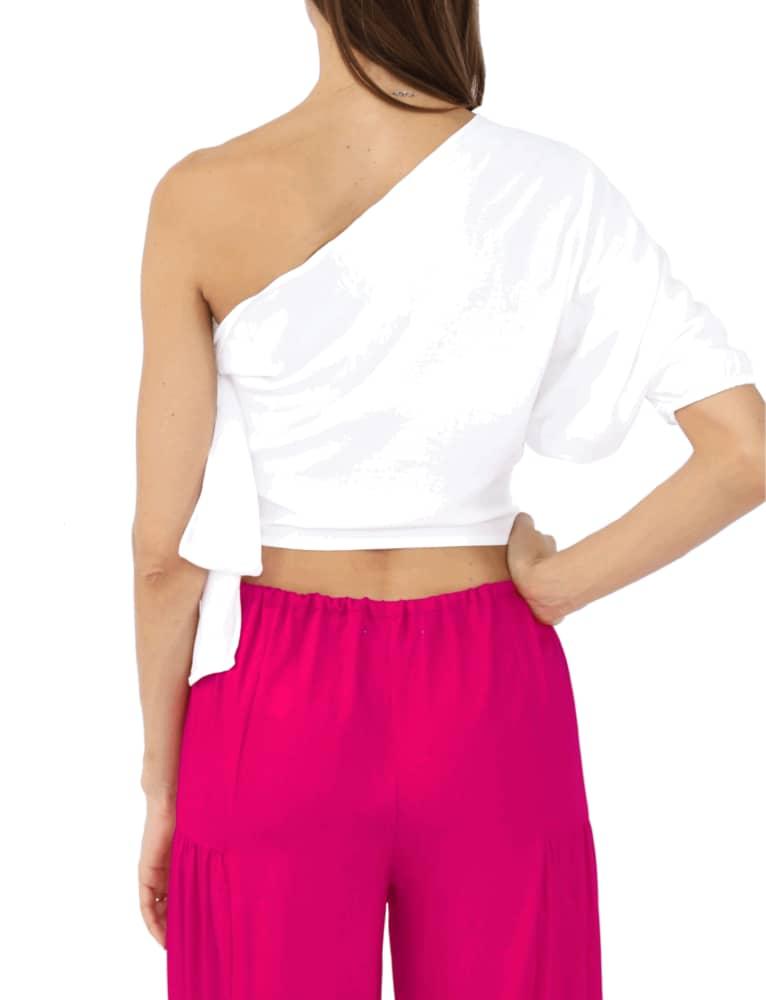 ONE-SHOULDER TOP - WHITE - - Acqua Bonita