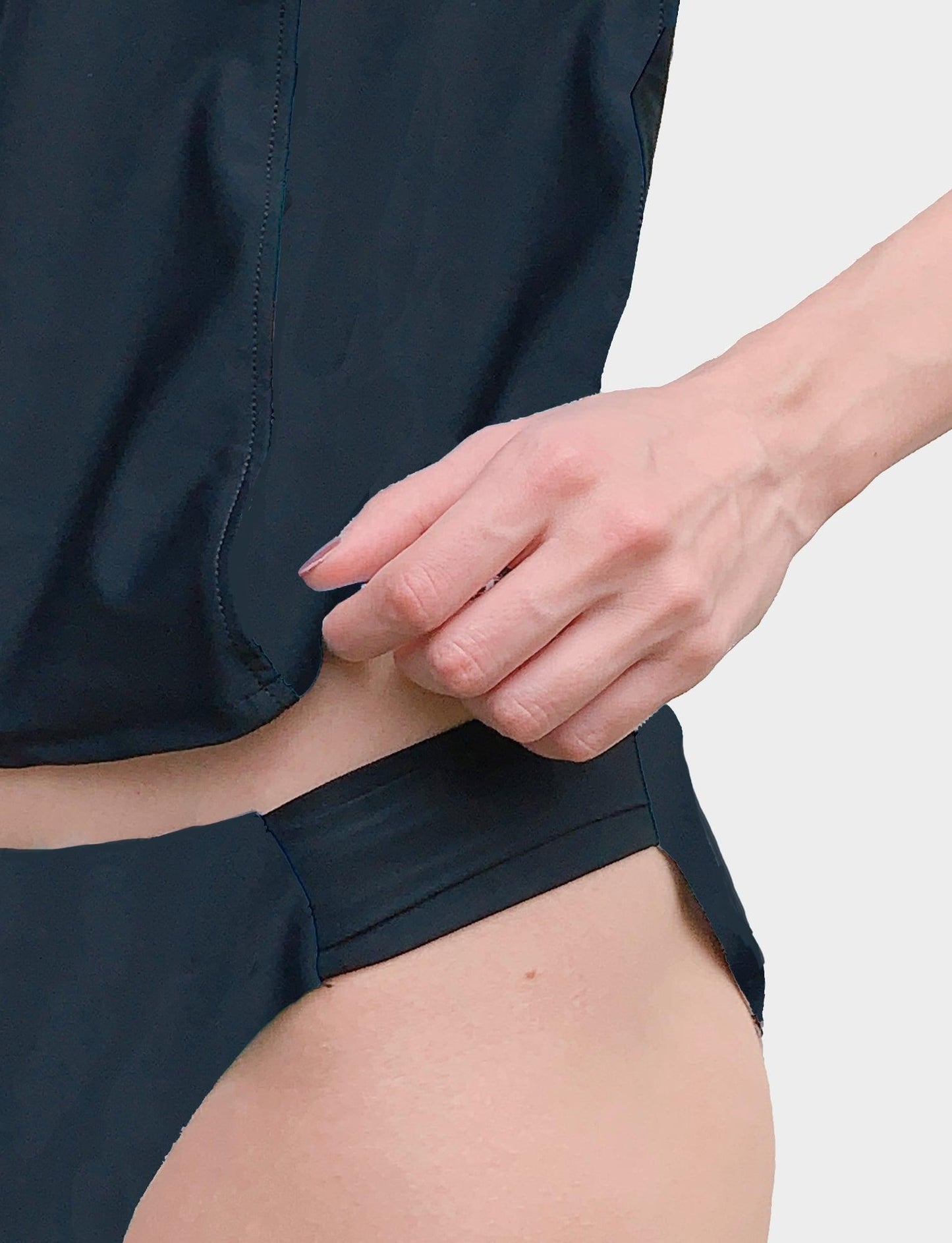 RASH SHIRT AND BRIEFS SWIM SET IN BLACK - - Acqua Bonita