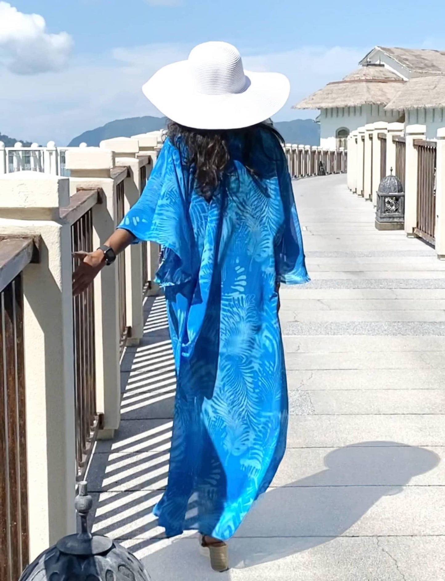RIVIERA ROYAL BLUE MAXI KAFTAN - Woman - Acqua Bonita