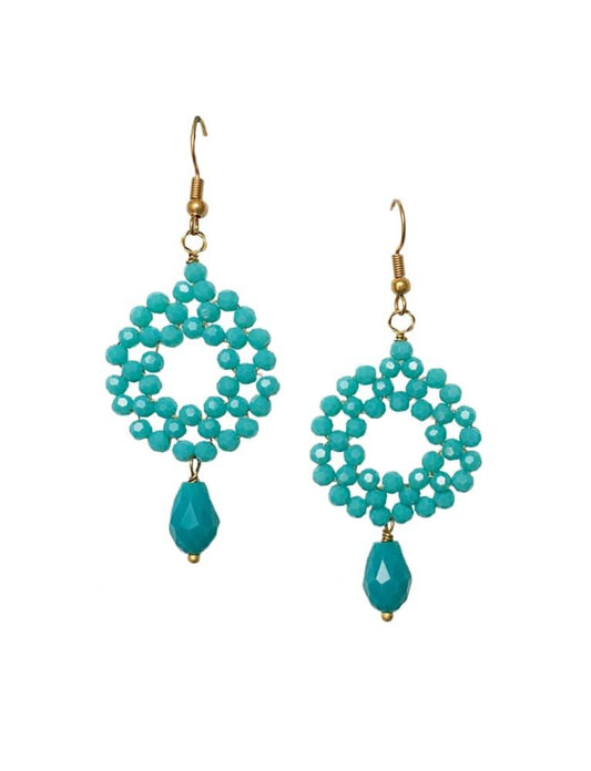 ROUND CHANDELIER EARRINGS - TURQUOISE - Earrings - Acqua Bonita