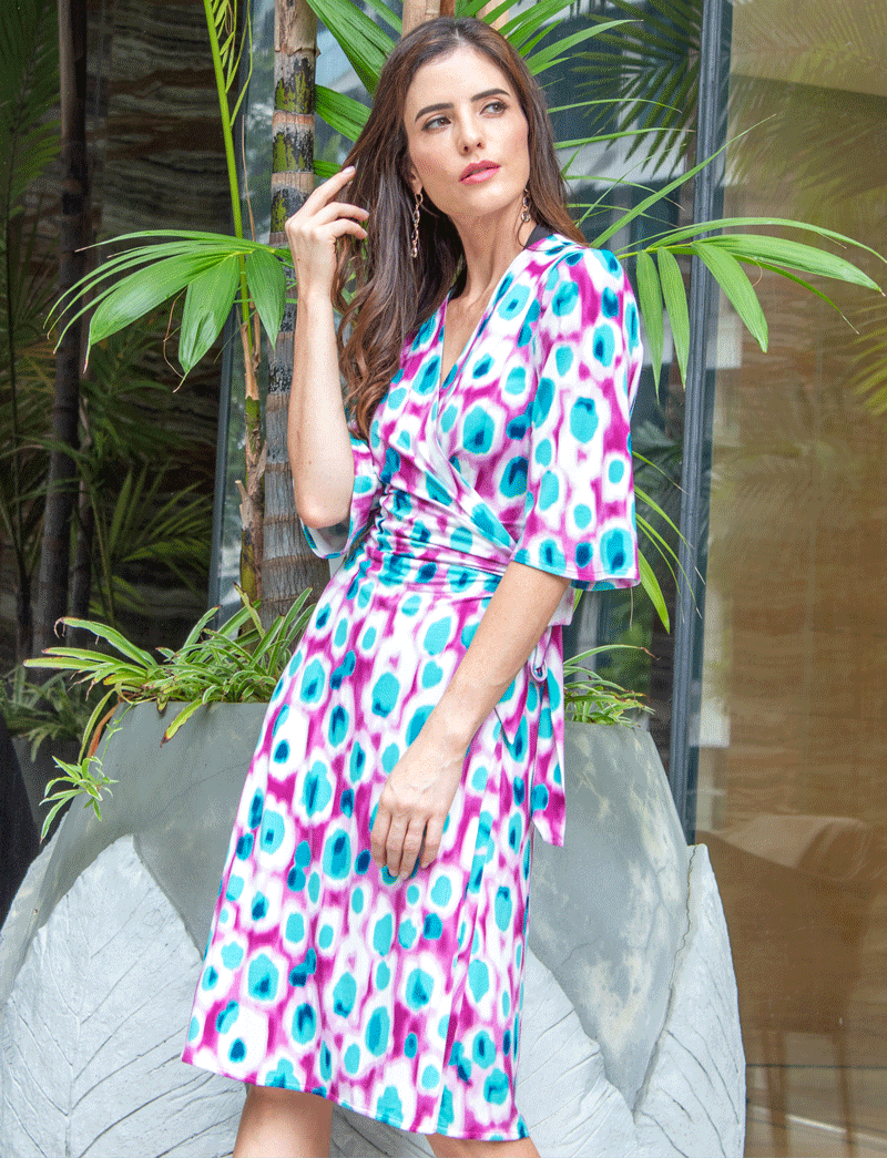 Tie dye shop wrap dress