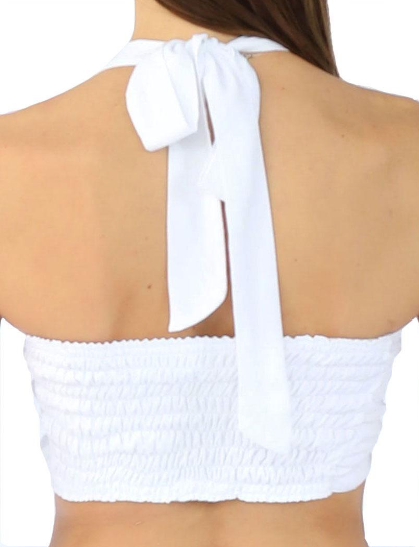 CROPPED WHITE HALTER TOP