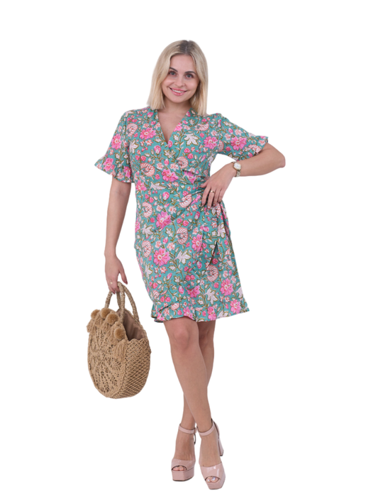 SALMA FLORAL WRAP DRESS