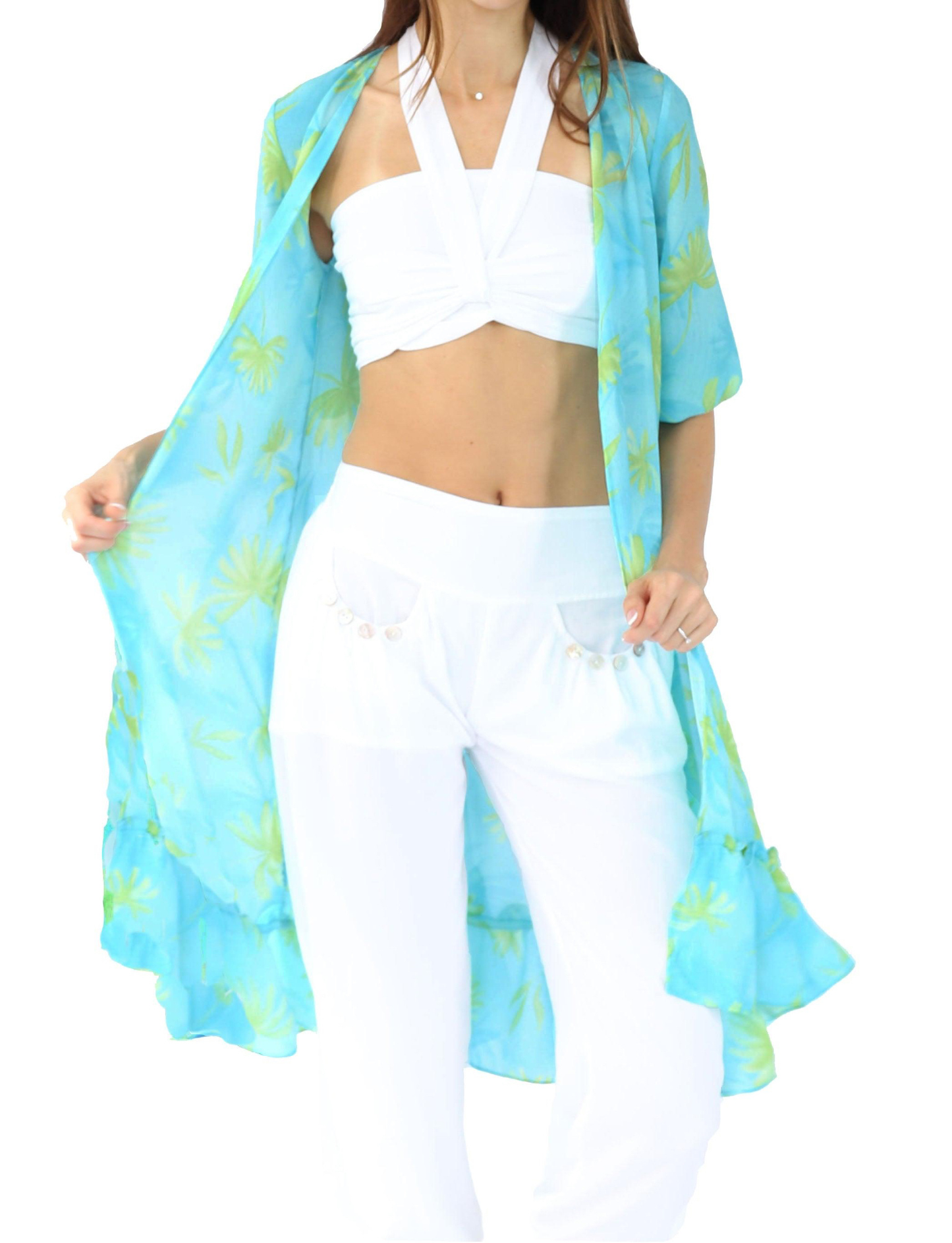 RUFFLE KIMONO COVER-UP
