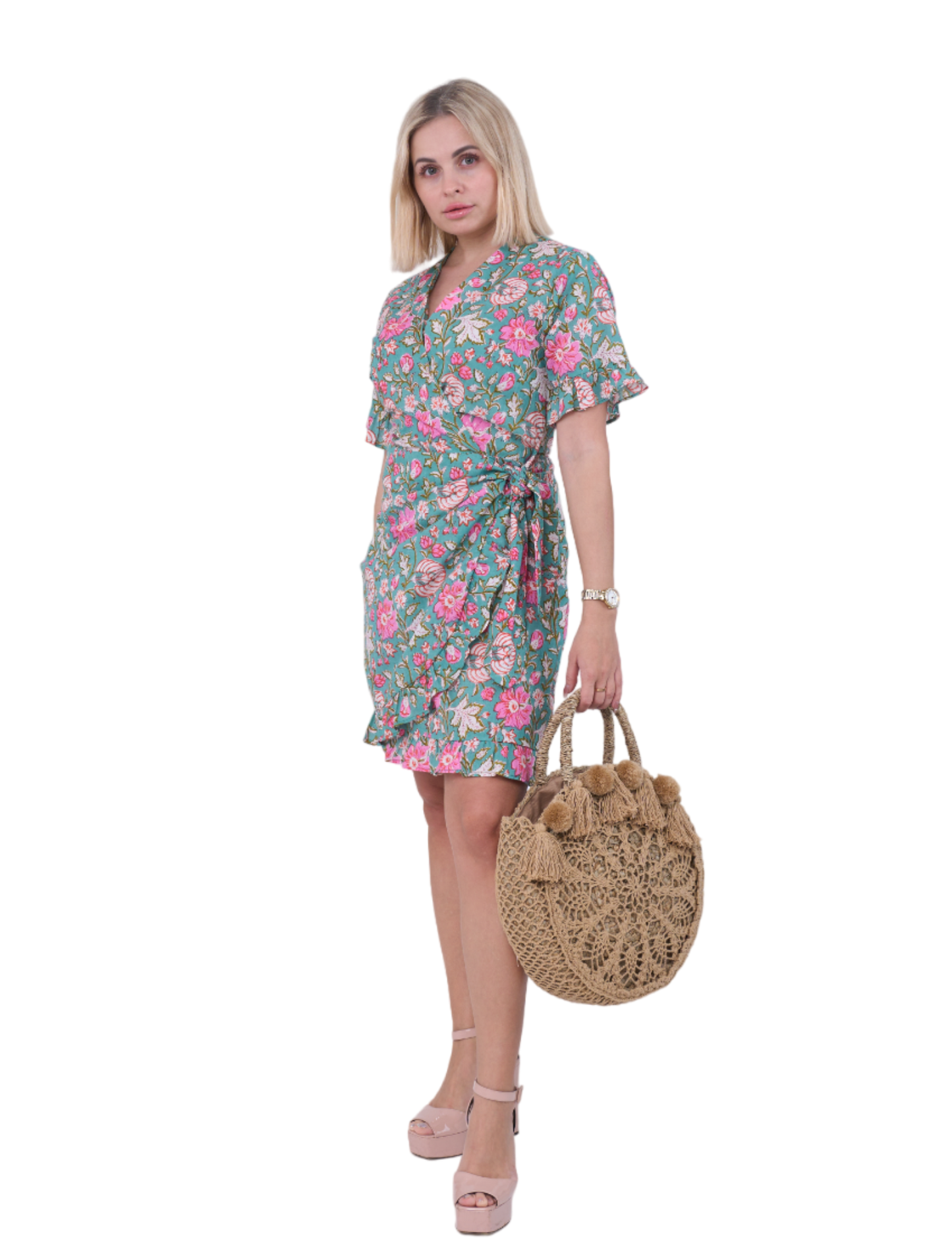SALMA FLORAL WRAP DRESS
