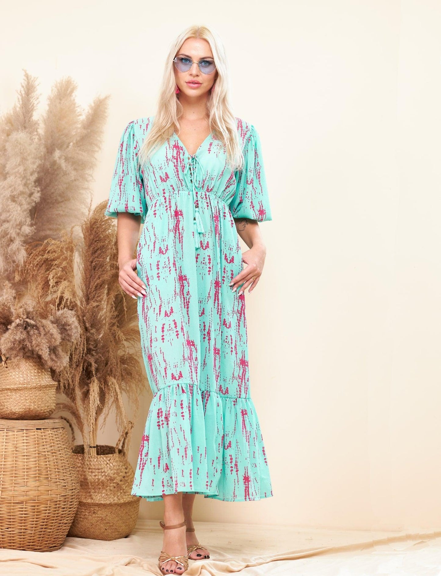 ARABELLA DRESS - AQUA - Woman Dress - Acqua Bonita