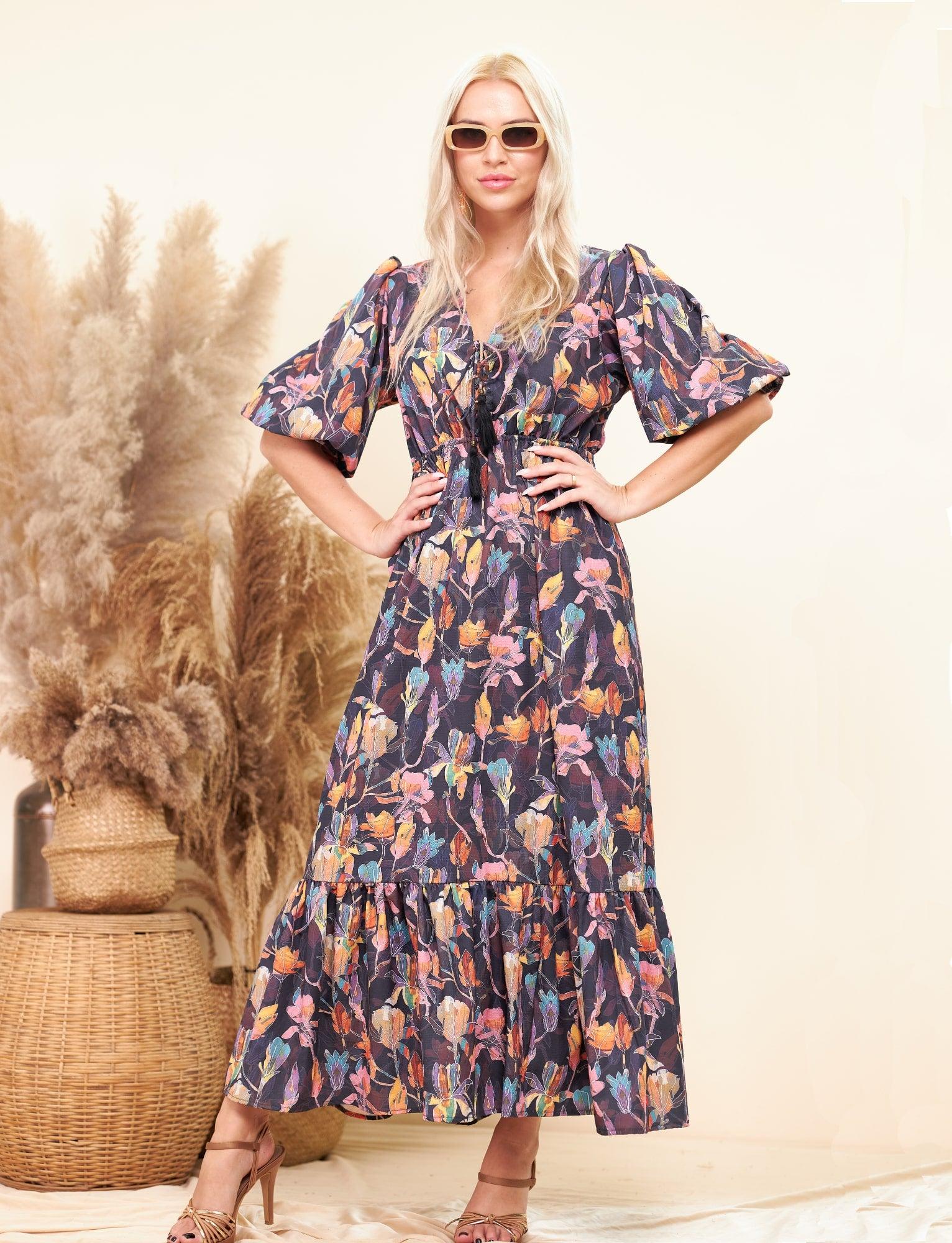 ARABELLA DRESS - FLORAL - Woman Dress - Acqua Bonita