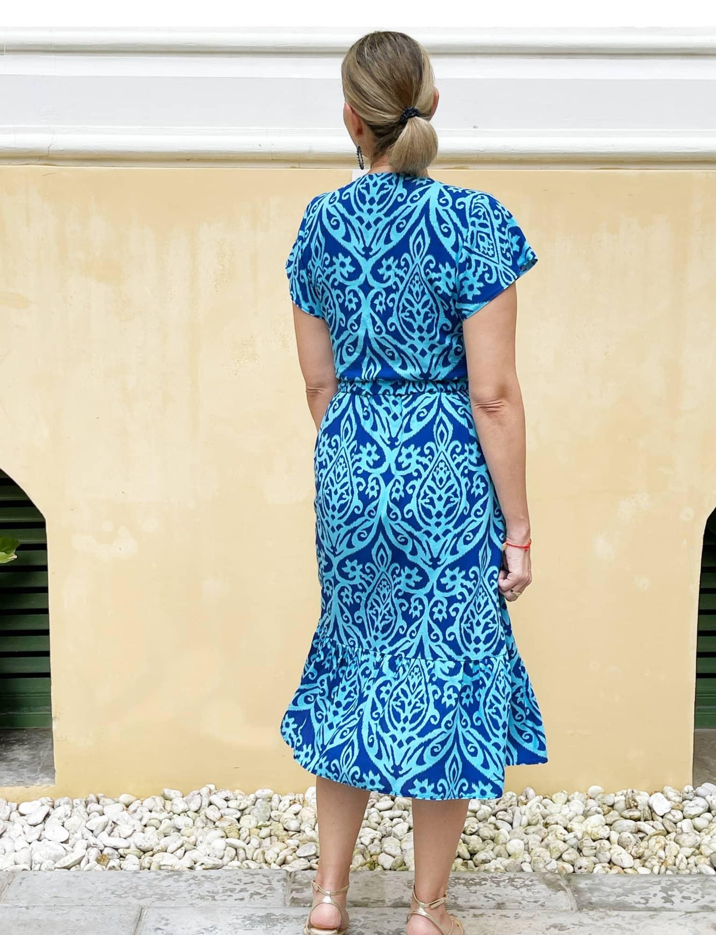 ALCANTARA BLUE DRESS WITH FRONT CUT-OUT - Woman - Acqua Bonita
