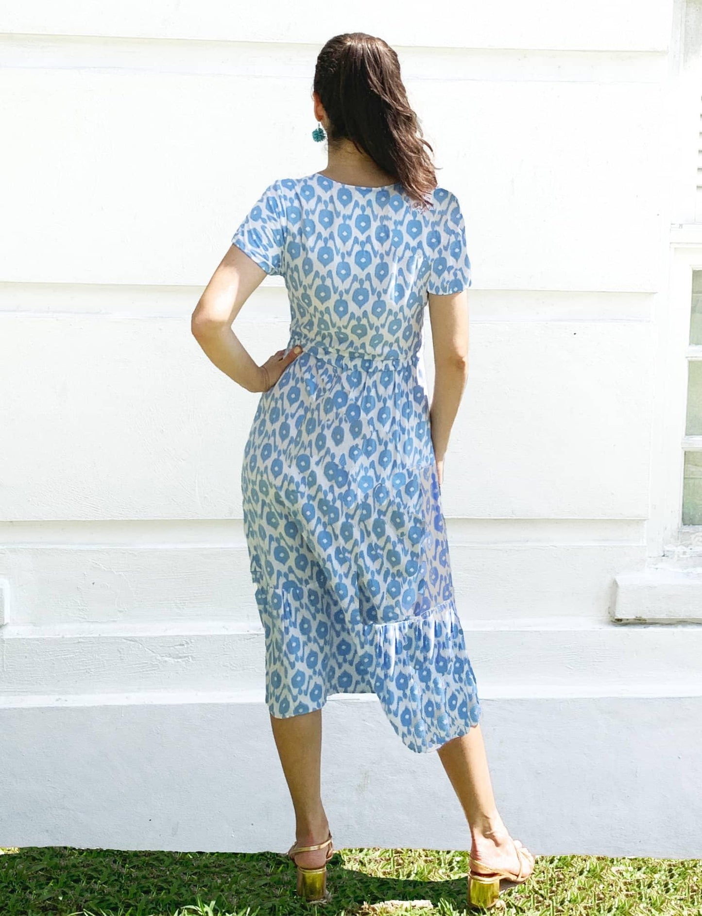 ALCANTARA INDIAN SUMMER DRESS WITH FRONT CUT-OUT - Woman Dress - Acqua Bonita