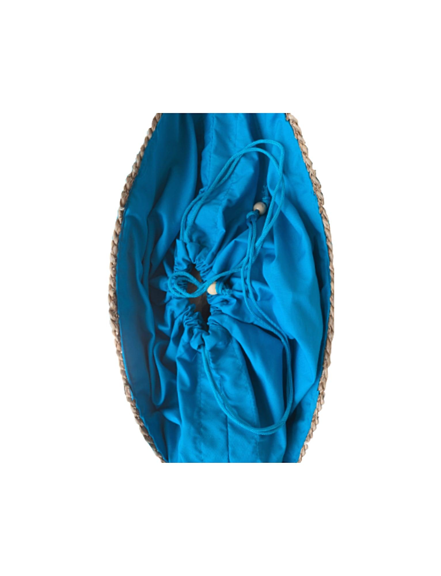 RAFFIA AND CROCHET CHLOE TOTE - BLUE - Woman - Acqua Bonita