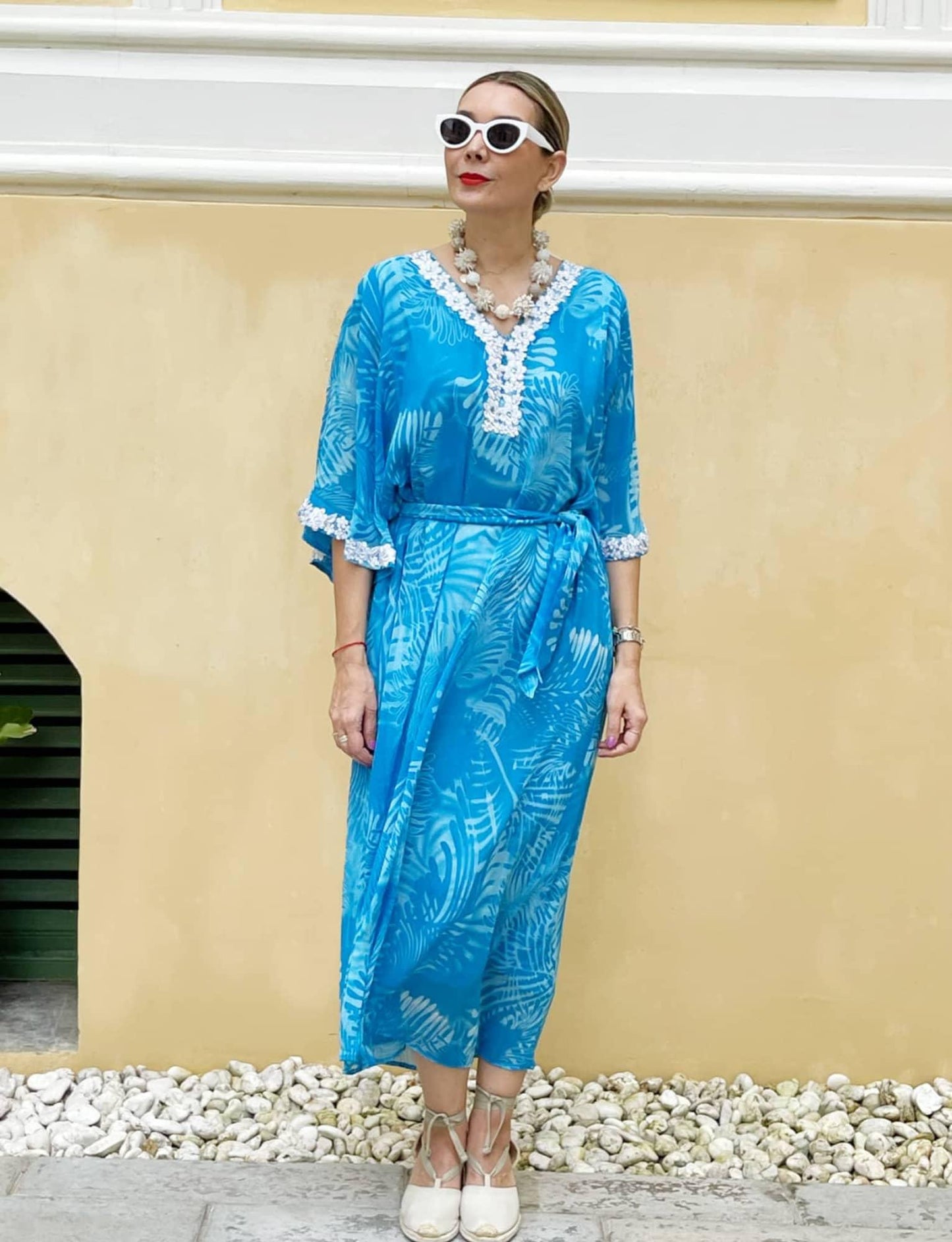 RIVIERA ROYAL BLUE MAXI KAFTAN - Woman - Acqua Bonita